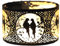Woodbridge Karusellschirm für Duftkerzen | Doves - Black & Gold | Kerzen Accesoires | Rotierender Kerzenschirm für Duftkerzen im Glas