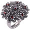 Damen-Ringe aus 925er Silber mit Granat-Edelsteinen, verstellbarer Damen-Schmuck