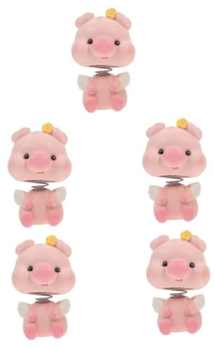 ibasenice 5stücke Car Decoration Shaking Pig Doll Ornament Lustige Auto-innendekoration Niedliche Wackelkopf-Figur Aus Resin Für Armaturenbrett Und Büro Geschenkidee Für Autoliebhaber