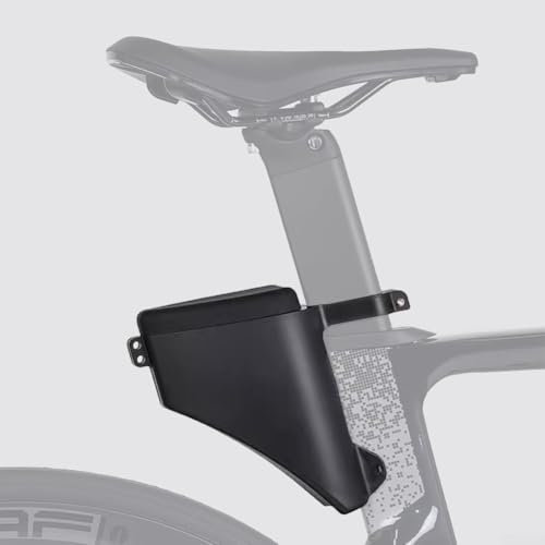EasyByMall Cycling Under Seat Pouch Saddle Bag, Bicycle Saddle Wrap Waterproof, Seatpost Bag Wedge Pouch Rear Seat Hard Shell Cycling Accessories Storage Bag Pouch for Outdoor Road Bike, 16x14cm