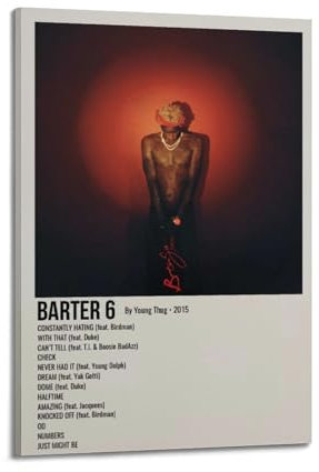 WEHWEGB Poster mit Aufschrift Young Thug, Vintage-Poster, dekoratives Gemälde für Schlafzimmer, Wohnzimmer, ästhetisches, elegantes Poster, 30 x 45 cm, Rahmenstil