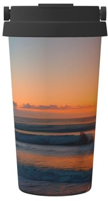 Beautiful Sunrise Ocean Print Carry Insulated Coffee Mug Stainless Steel Travel Cup Flask For Hot Cold Water