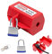 Waschmaschinen Schloss Steckerschloss, Steckschloss mit Schloss und Schlüssel, Box Abschließbar für Steckdose, Für Waschmaschinen und Netzkabel, Netzstecker(Rot)