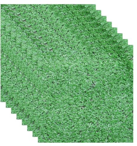 QUARKZMAN 12uds Césped Artificial Césped Estera, 15cm x 15cm x 1,5mm Césped Falso Realista Alfombra para Exterior Jardín Césped Paisaje Decoración Patio Alfombra