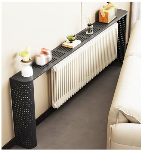 LIKANGLONGJU Cubre Radiadores Metálica, Mueble Radiador de Estilo Moderno para el Hogar, con Rejilla, Ahorra Espacio, Fácil de Limpiar(Black)