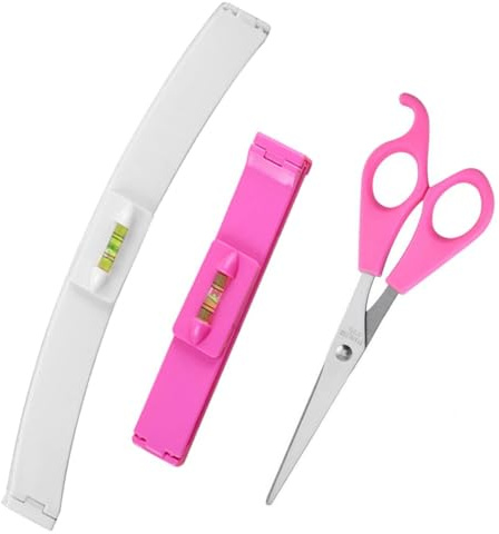 3 Pcs Kit de Coupe de Cheveux,Professionnel Bouts Ciseaux Pinces DIY Bricolage TondeuseGuide de Coupe pour Pointes et Frange,Clips Cheveux pour une Coupe Professionnelle à Domicile