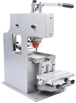 Manual Pad Printing Machine,Single Color Pad Printer with 35mm Silicone Pads, DIY Transfer Machine, Maximum Printing Area 80×120mm, for Print Words, Numbers, Logos on Various Surfaces