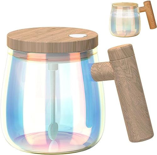 Self Stirring Mug, Portable Electric Mixing Mug, Auto Mixer Cup, Self Mixing Cup High Speed Time Saving Glass Mug, Portable Electric Coffee Cup Fast Automatic Self Stirring Mug E02025(Colorful2)