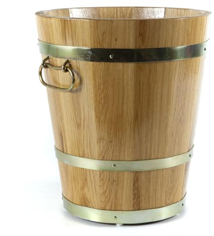 Holzfee Pflanzkübel Holz rund 35 cm Premium Eiche