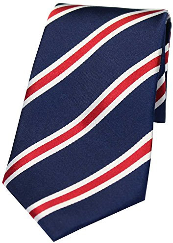 Soprano Seiden-Krawatte, Königsblau mit roten weißen Streifen