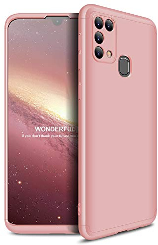 Cover Per Samsung Galaxy M31 360 Gradi Slim Sottile Antiurto +vetro temperato Custodia ZSCHAO Cover Compatibile con Samsung Galaxy M31 rigida full libro opaco matt integrale Armor case Bumper Oro rosa