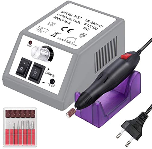 Crebeau Elektrisch Nagelfräser, Professionell Elektrisch Nagelfeile Fräser Maniküre Pediküre set 20000 u/Min für Nagelstudio Persönliche DIY-Maniküre