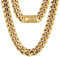 KRKC&CO 12mm Panzerkette 18K Gold Plattiert Cuban Link Chain Edelstahl Herren Miami Kubanische Gliederkette Hip Hop Halskette für Männer Jungen 61cm