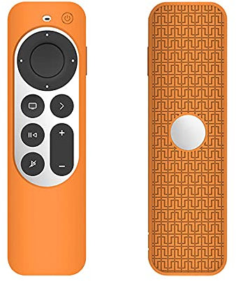 FTRONGRT Étui Coque en Silicone Compatible avec Apple TV 4K 2021 Télécommande, Ultra-Mince et Léger, Anti-Chute, Anti-Collision, Convient pour Le boîtier de télécommande Apple TV 4K 2021.Orange