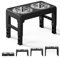 Pawaboo Raised Dog Bowl, 4 Heights Adjustable Dog Bowls with Stand, Elevated Dog Bowls with 2 Stainless Steel Large Dog Bowls for Small Medium Large Dogs, Non-Slip and No Spill