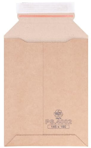 verpacking Wellpappversandtaschen Braun 145 x 190 mm - A6 [Größe und Stückzahl wählbar] Versandtasche Pappe selbstklebend 50 Stück