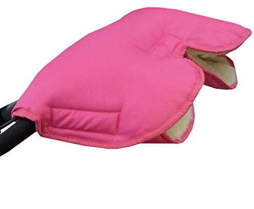 BAMBINIWELT Muff Handwärmer Handschuh für Kinderwagen Buggy mit Lammwolle für warme Hände universal UNI (pink)