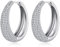 Creolen Silber 925 Damen Ohrringe Creolen Silber Groß Zirkonia Creole 20mm Kreolen Weißgold Damen