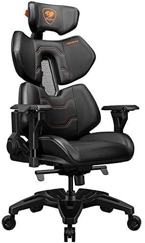 COUGAR GAMING | FAUTEUIL GAMING | FAUTEUIL DE BUREAU TERMINATOR NOIR - Ergonomique - Appuie-tête, inclinaison du dossier, accoudoirs et hauteur réglables - Accoudoirs métalliques 4D
