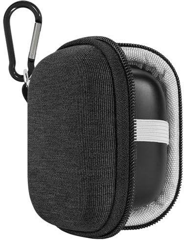Geekria Shield Earbuds Cover Compatible with JBL Vibe Beam 2/Buds 2, Tune Buds/130NC/230NC/Flex Live Pro2 TWS Case Replacement Hard Shell Travel Carrying Bag with Carabiner Clip