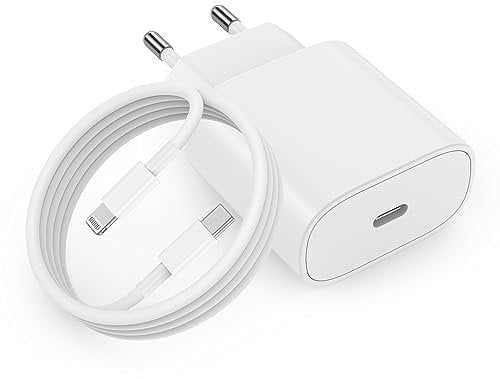 iPhone Ladegerät, 25W USB C Ladegerät Schnellladegerät & iPhone Ladekabel Schnellladekabel USB C auf Lightning Kabel 1M für iPhone 14 13 12 11 Pro/Pro Max/Plus, USBC Charger/Adapter/Netzteil/Stecker