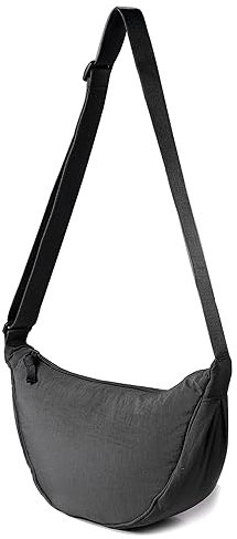 Borsa a Tracolla per Donna - Piccola in Nylon a Mezzaluna Morbida, Casual, Zaino a Tracolla