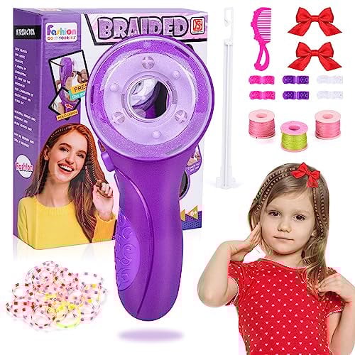 Herefun Automatic Hair Braider, Haarflechter Automatische für Kinder, DIY Flechten Frisur Werkzeug mit Haarschmuckperlen, Flechthilfe Haare Braider für Mädchen Geschenk Spielzeug 6-10 Jahr