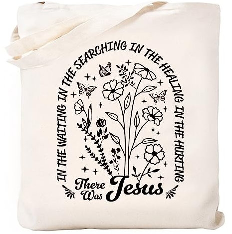 Haukea Bolsa de lona para Biblia, estética para mujer, bonita flor y mariposa, regalos cristianos, bolsas con bolsillos con cremallera, bolsa gráfica para iglesia