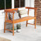 GIANTEX Gartenbank Holz 2 Sitzer, Sitzbank Parkbank Garten Holzbank Massiv 360 kg belastbar, Garten Balkonbank 110x46x72cm, ergonomische Holzbank mit Lehne, Naturholzfarbe