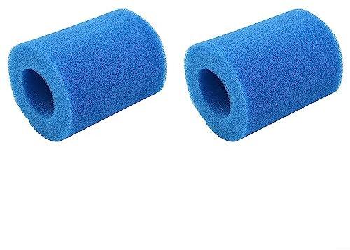DAZZLEEX 2 filtri per piscina, riutilizzabili, lavabili in schiuma per vasca idromassaggio, per Intex tipo II () 58094, cartuccia in schiuma di ricambio