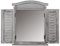 Décoshop26 Miroir Mural Forme fenêtre avec Volets 53x42x5cm en Bois Gris Vieilli 04_0005486