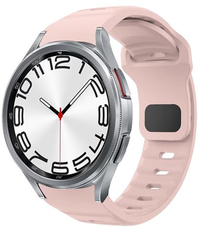 Correas para Samsung Galaxy Watch 7/6/5/4 40mm 44mm/Watch 6 Classic 47mm 43mm/Watch 5 Pro 45mm/Watch 4 Classic 46mm 42mm/FE 40mm,Correa de 20mm Silicona Deportiva Suave para Samsung Watch 6 5 4, Rosa