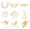 OLYCRAFT 9 Stück 4x4cm Goldene Metall Aufkleber Engel Aufkleber Selbstklebende Amor Liebende Aufkleber Goldene Epoxid Aufkleber Für DIY Sammelalben Epoxidharz Wasserflaschen Dekoration