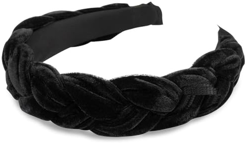 KOMUNJ Samt Haarreif Geflochten Stirnband, Breit Haarband Vintage Gepolsterte Haarreifen, für Selbermachen, Styling-Kopfschmuck