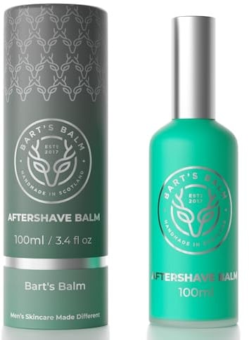 BART'S BALM Aftershave Balm For Men 100ml Handmade- Argan Oil - Amber and Moroccan Jasmine - Sensitive After Shaving Skin Care