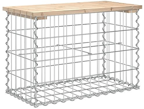 Tidyard Gartenbank aus Gabionen Gabionenkorb Steingabione Terrassenbank Gabionenlounge Bank Sitzbank Parkban Gabionenbank Gartenmöbel Drahtkorb Garten BalkonBank 63 x 31,5 x 42 cm (B x T x H)