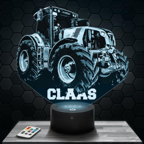 Lampephoto.fr Nachttischlampe Landwitschaftlicher Traktor Clas deko Sammlung Miniatur 1 32. Geschenkidee Mann objekt Traktor Clas Nachtlicht Erwachsene deko Zimmer. Weihnachten TOP