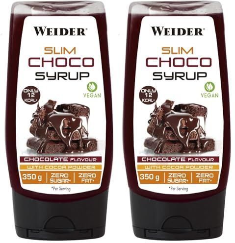Weider Slim Sirope Vegano, Sabor de Chocolate -350 g (Paquete de 2)