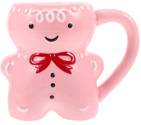 Homoyoyo Christmas Coffee Mug Gingerbread Man Design Ceramic Tea Cup Home Office