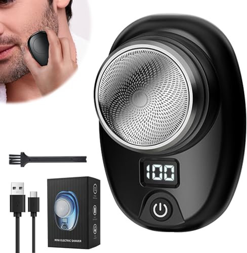 INBOLM Mini Electric Shaver,Mini Shavers for Men with LCD Display Portable Pocket Size Mini Shaver USB Type-c Wet and Dry Beard Grooming Kit Suitable for Home and Travel