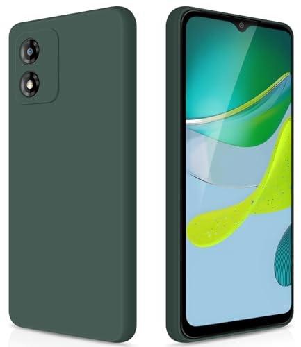 GiiYoon Hülle für Motorola Moto E13, grün | Silicone Case, Seidig Weiches Gefühl, Stoßschutz, Kratzfest, Mikrofaser-Innenfutter