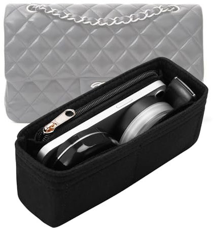 LOUKAYCCI Geldbörsen-Organizer-Einsatz für Chanel Classic Flap X-Large Tasche Organizer Einsatz Handtasche (Schwarz, XL)