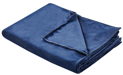 Bezug für Gewichtsdecken Minky-Stoff 150 x 200 cm marine blau flauschig Rhea
