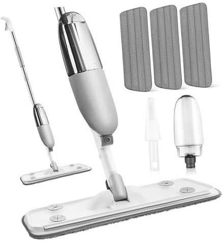 HAPINARY Mopa Pulverizadora Multifuncional con Cabezal Rotatorio y Almohadillas Reemplazables para Limpieza De Pisos De Azulejos y Mármol para Uso Húmedo y Seco