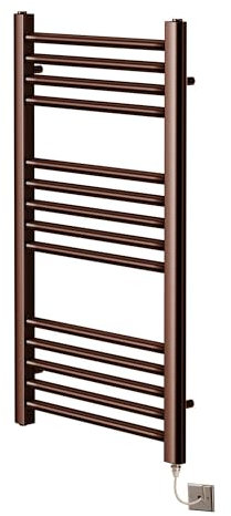 Greened House Brushed Bronze Electric Straight Heated Towel Rail Flat Towel Radiator (400mm W x 800mm H)