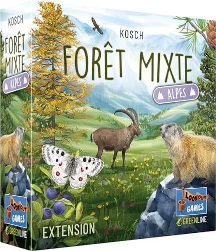 Asmodee - Foret Mixte Extension : Alpes - Jeu de Société pour Adultes & Enfants dès 10 Ans - Jeu de Cartes Famille Educatif - 36 Nouvelles Cartes - 2 à 5 Joueurs - en Français - Lookout Games