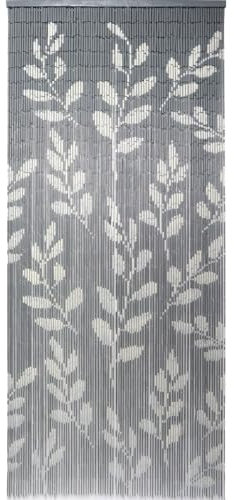 MadeInNature Rideau de Porte Perles Bambou, Rideau Anti-Mouche, Intérieur et Extérieur, Porte d’entrée, Porte intérieure, Porte fenêtre 90x200cm, Modèles aux Choix (N°14 Eucalyptus)