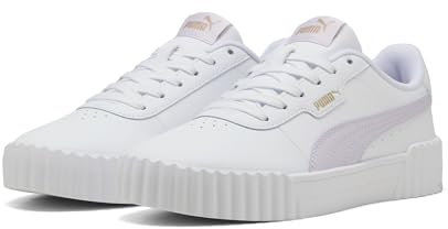 PUMA Women's Carina 3.0 Sneaker, White-Lilac Frost Gold, 8.5 UK