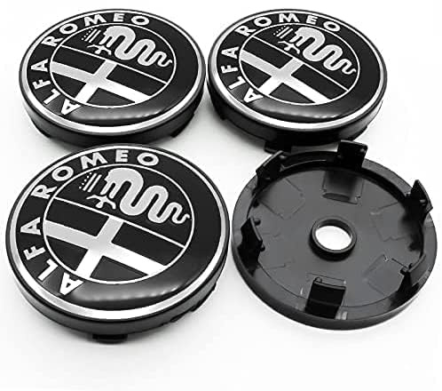 DZPFDC 4 Pièces Cache-moyeux pour Alfa Romeo 159 50MM,Cache Moyeu Centre De Roue,Capuchons de Moyeu de Roue,Capuchons de Moyeu Central, Accessoires Voitures
