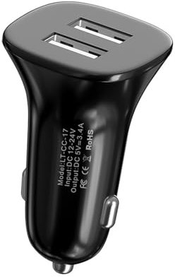 LARUISEE Convenient Double USB Charger Intelligent Car Charger DC5V 3.4A Output Efficient Charging Adapter For 12-24V Vehicles Intelligent Chip
